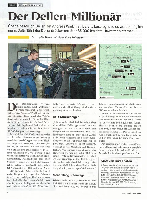 Reportage im ÖAMTC-Magazin auto touring (März 2025 Ausgabe)